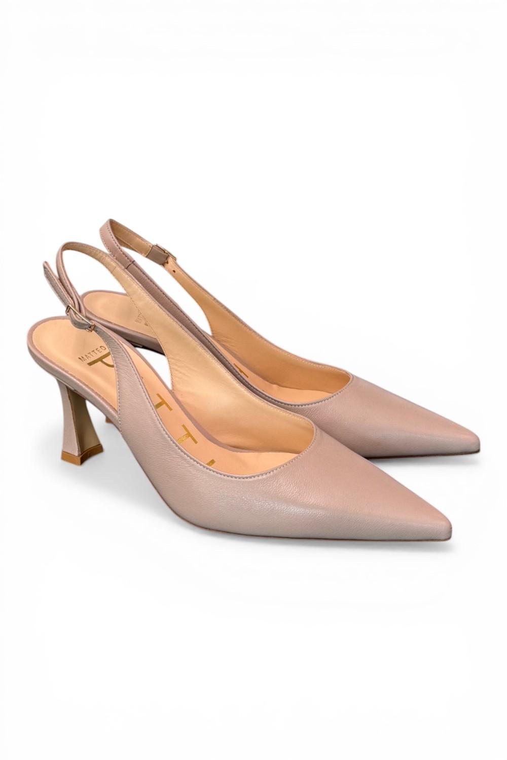 Slingback trasversale pelle taupe Matteo Pitti 