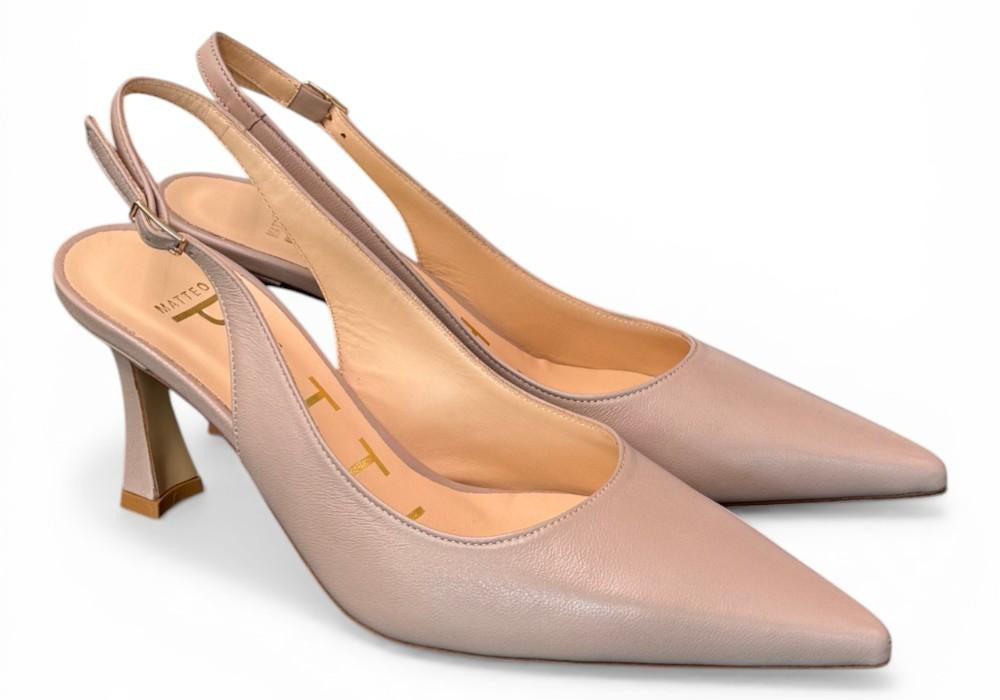 Slingback trasversale pelle taupe Matteo Pitti 