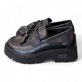 Mocassino donna pelle nera mappi Slash Cult 