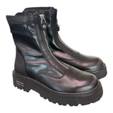 Stivaletto zip donna pelle nera Slash Cult 