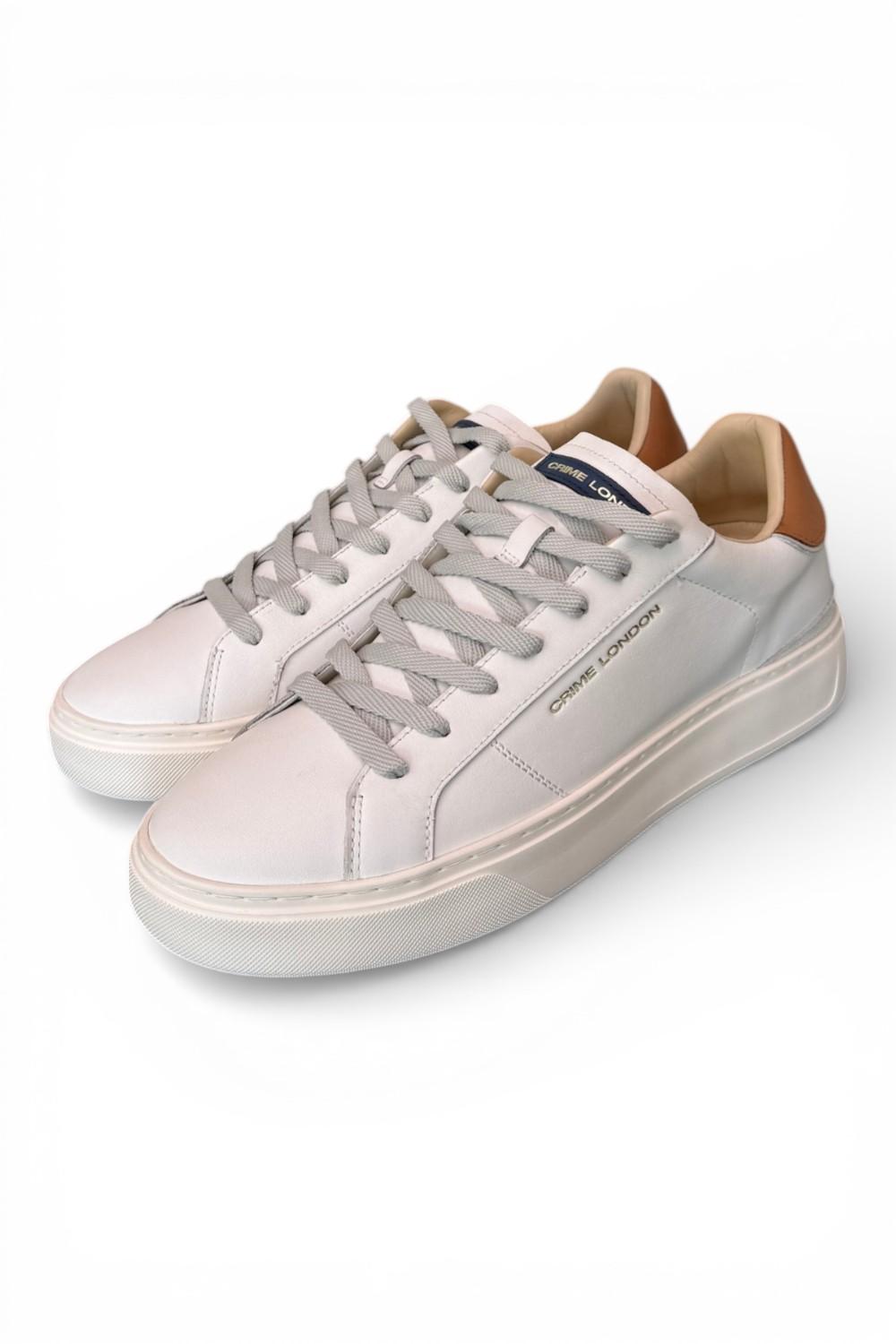 Sneaker pelle bianca cuoio XL Crime London 