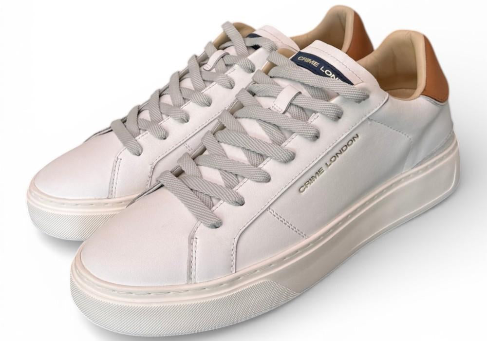 Sneaker pelle bianca cuoio XL Crime London 