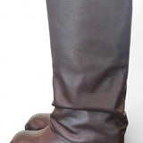 Stivale biker ghetta pelle marrone Ranye <BR/> 
