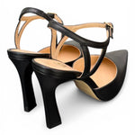 Slingback cintino pelle nera Matteo Pitti 