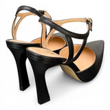 Slingback cintino pelle nera Matteo Pitti 