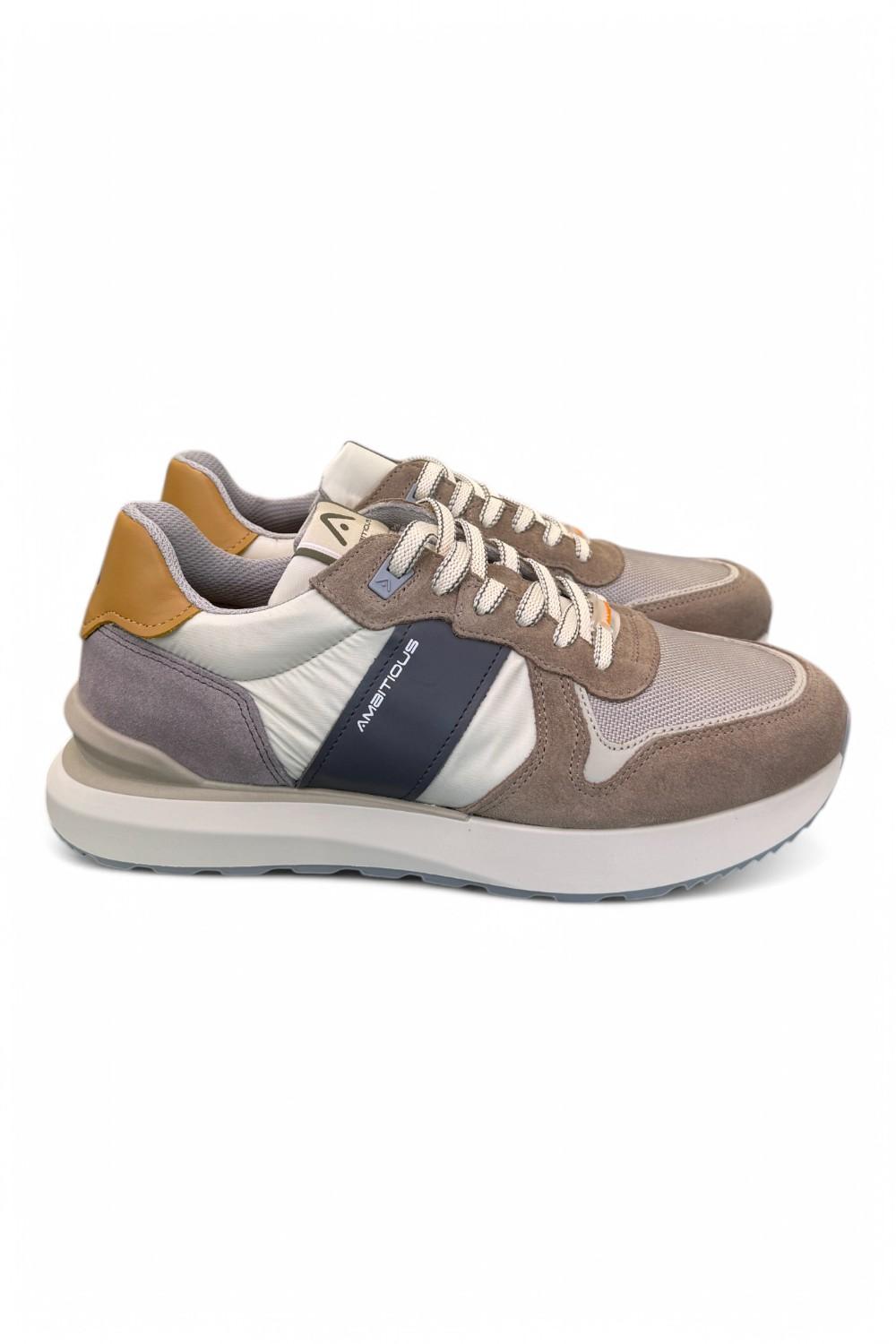 Sneaker running bianco beige Ambitious<BR/> 