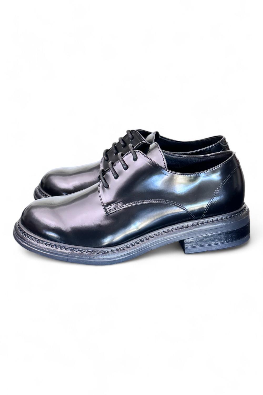 Allacciato liscio donna Uma Parker man style nero<BR/> 