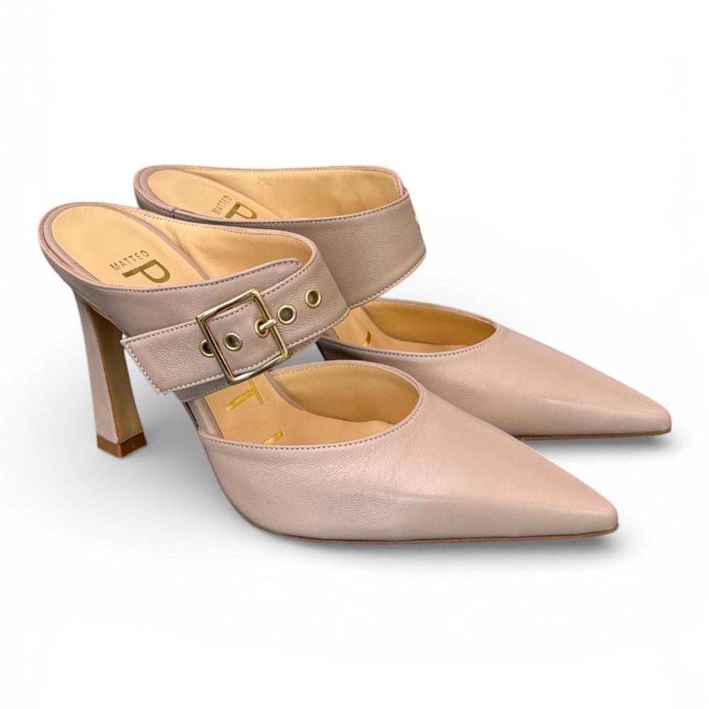 Sabot fibbia pelle Taupe Matteo Pitti 