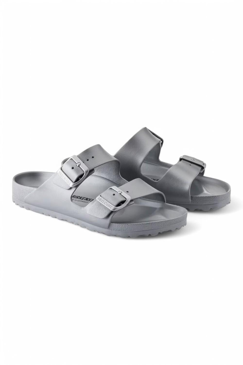 Ciabatta Arizona gomma metallic silver uomo Birkenstock 1003490<BR/> <BR/> 