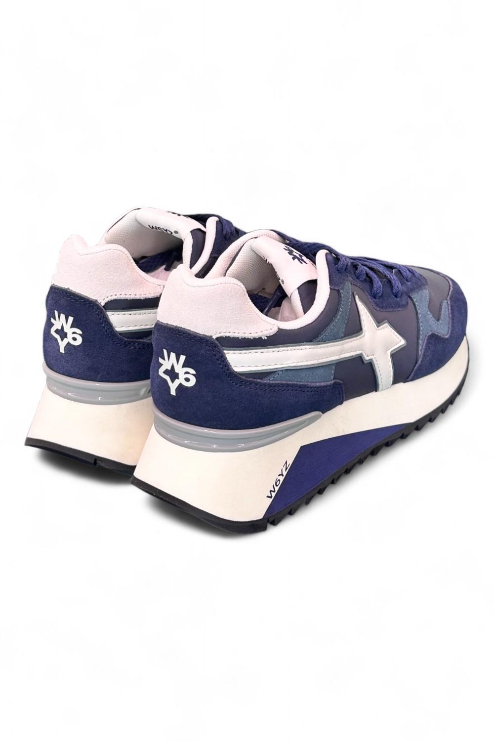 Sneaker uomo tessuto e suede blu bianco YAK W6YZ WIZZ 