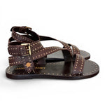 Sandalo microborchie pelle testa di moro Janet<BR/> <BR/> 
