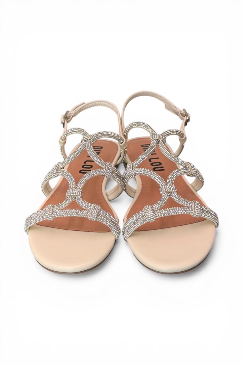 Sandalo intrecci strass white Bibi Lou 