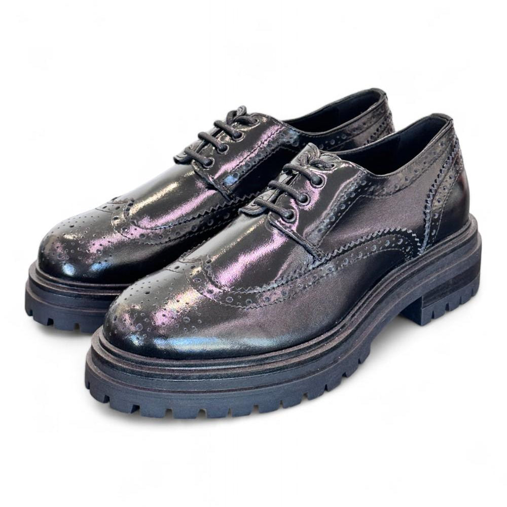Scarpa allacciata imperiale donna Les Tulipes nera 