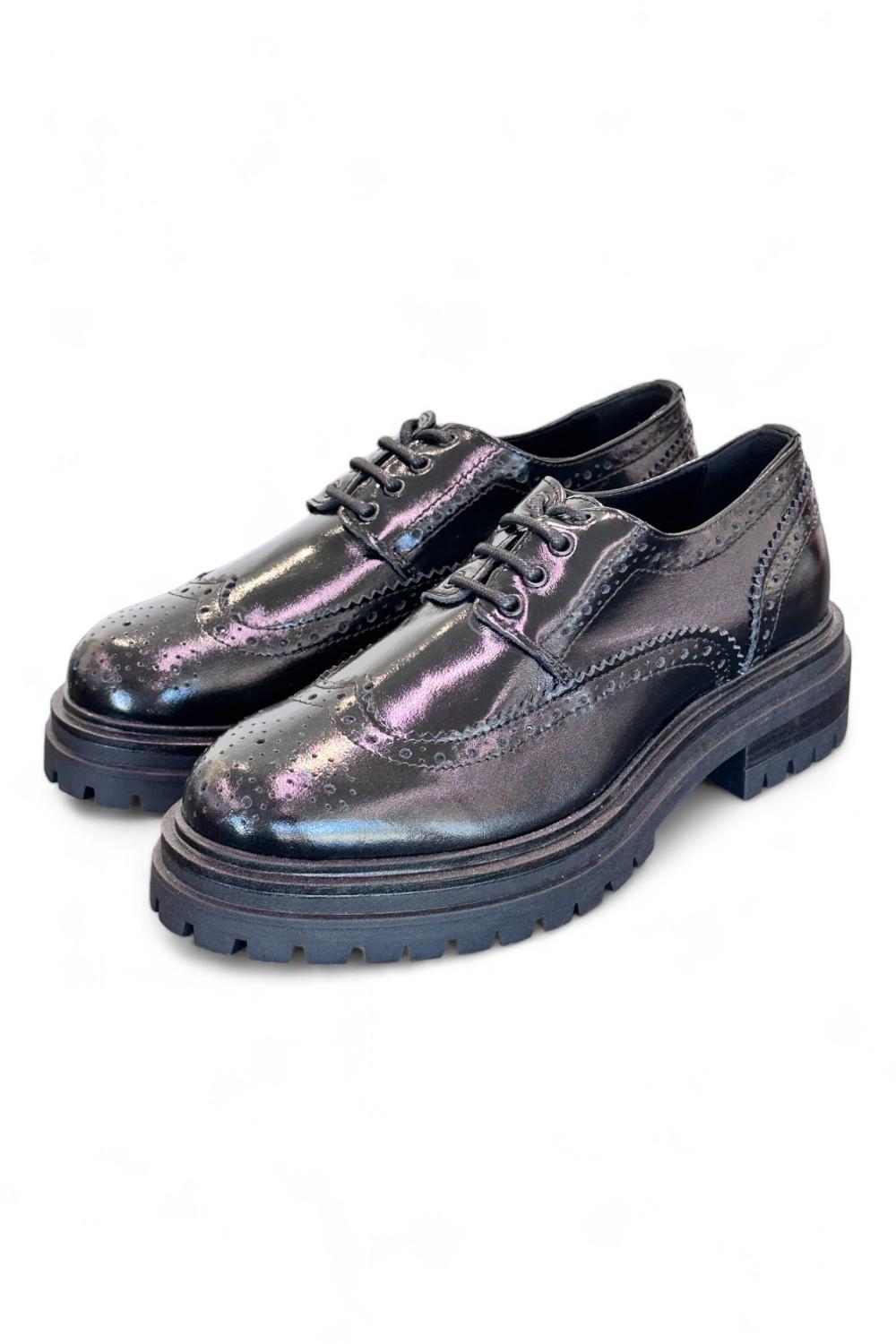 Scarpa allacciata imperiale donna Les Tulipes nera 
