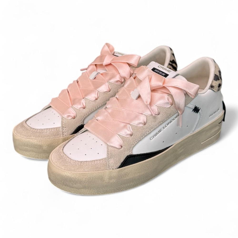 Sneaker donna  De Luxe bianca beige Crime London 