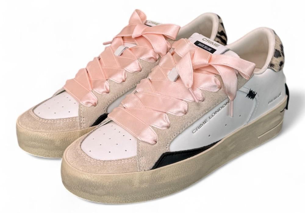 Sneaker donna  De Luxe bianca beige Crime London 