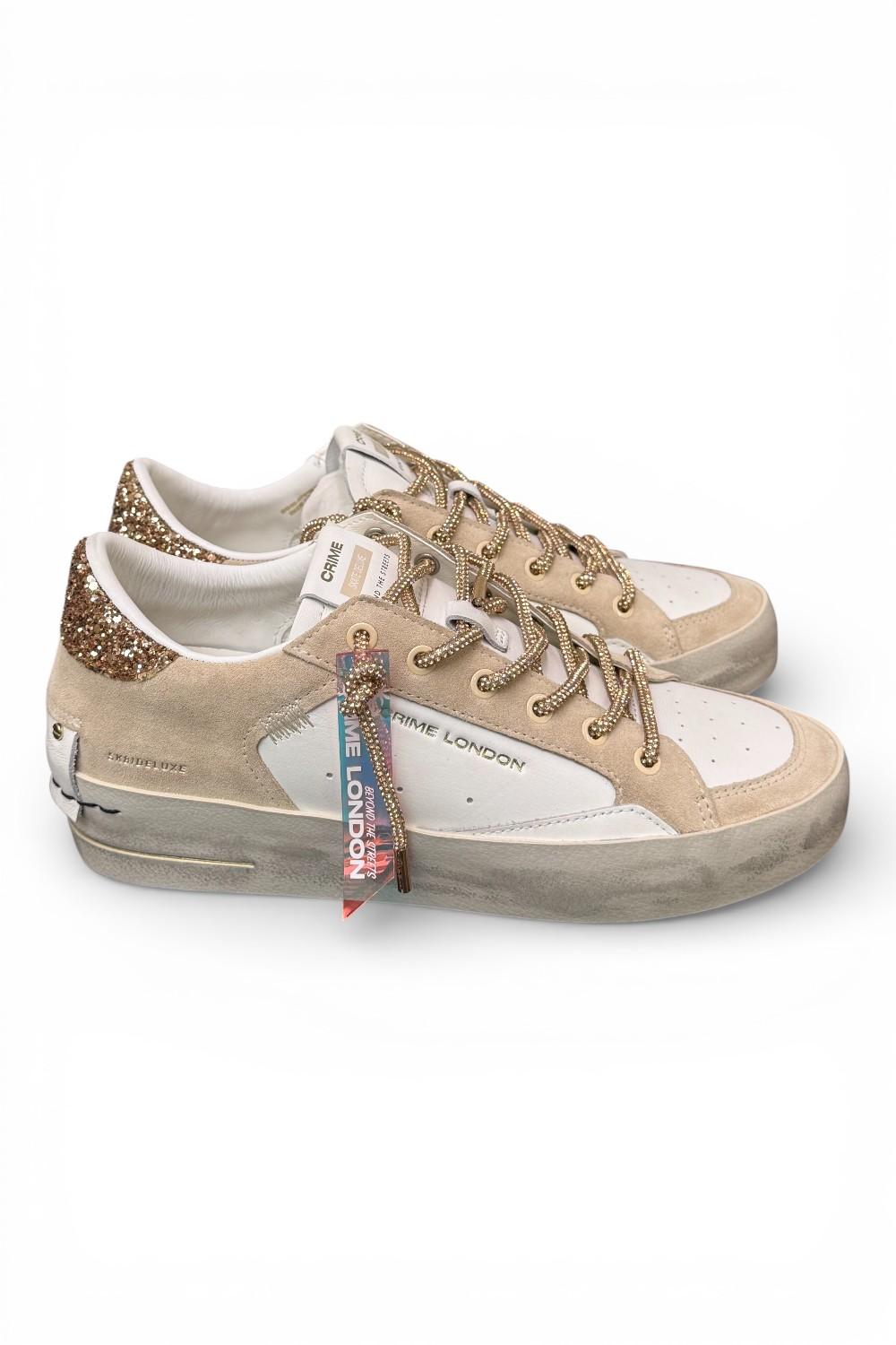 Sneaker De Luxe bianca beige Crime London sw. 