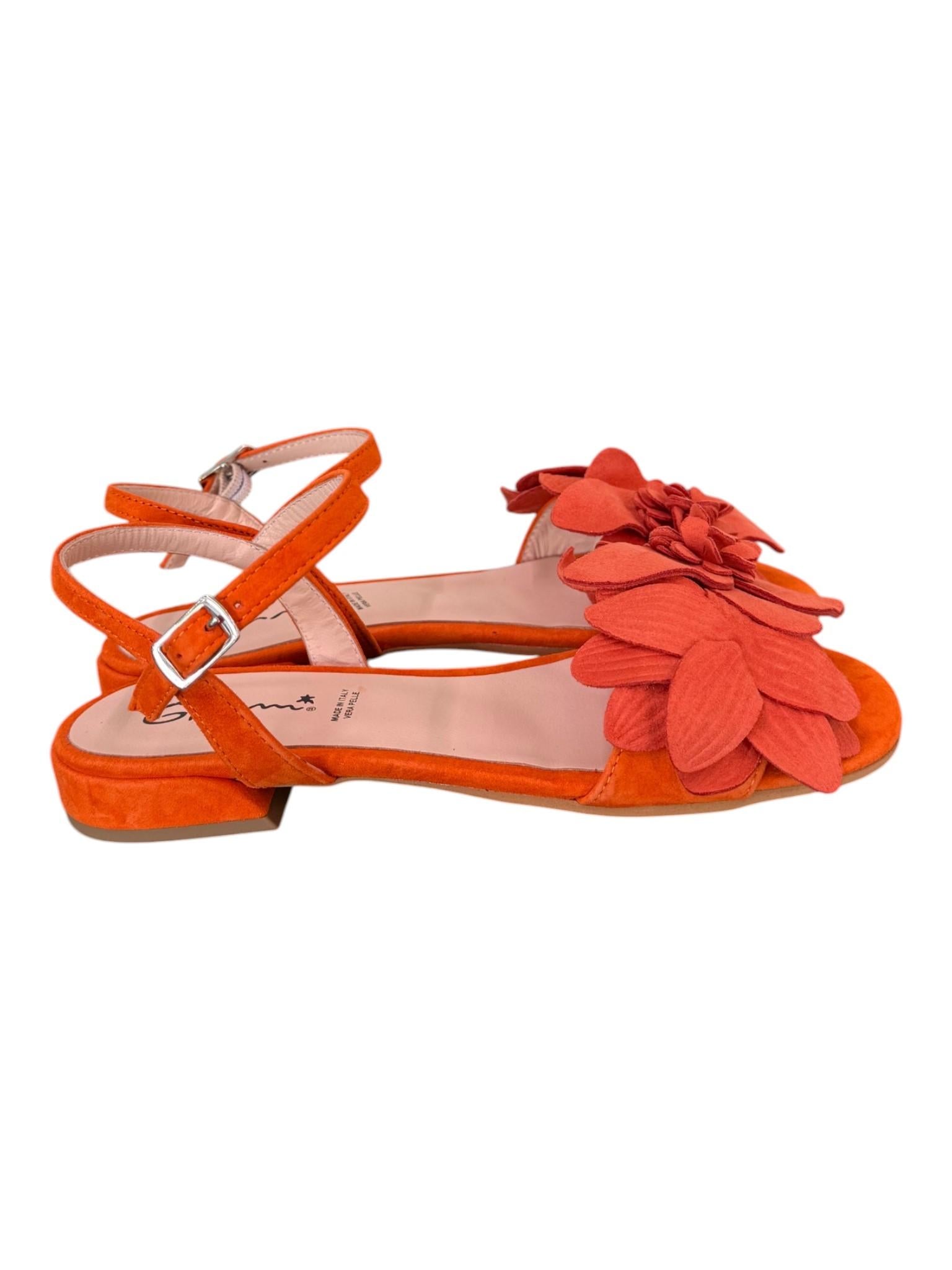 Sandalo fiore suede corallo Glam<BR/> 