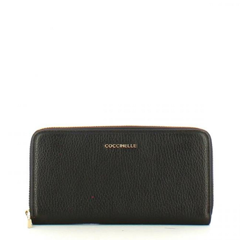 Portafoglio Metallic Soft Zip Around Black<BR/> 