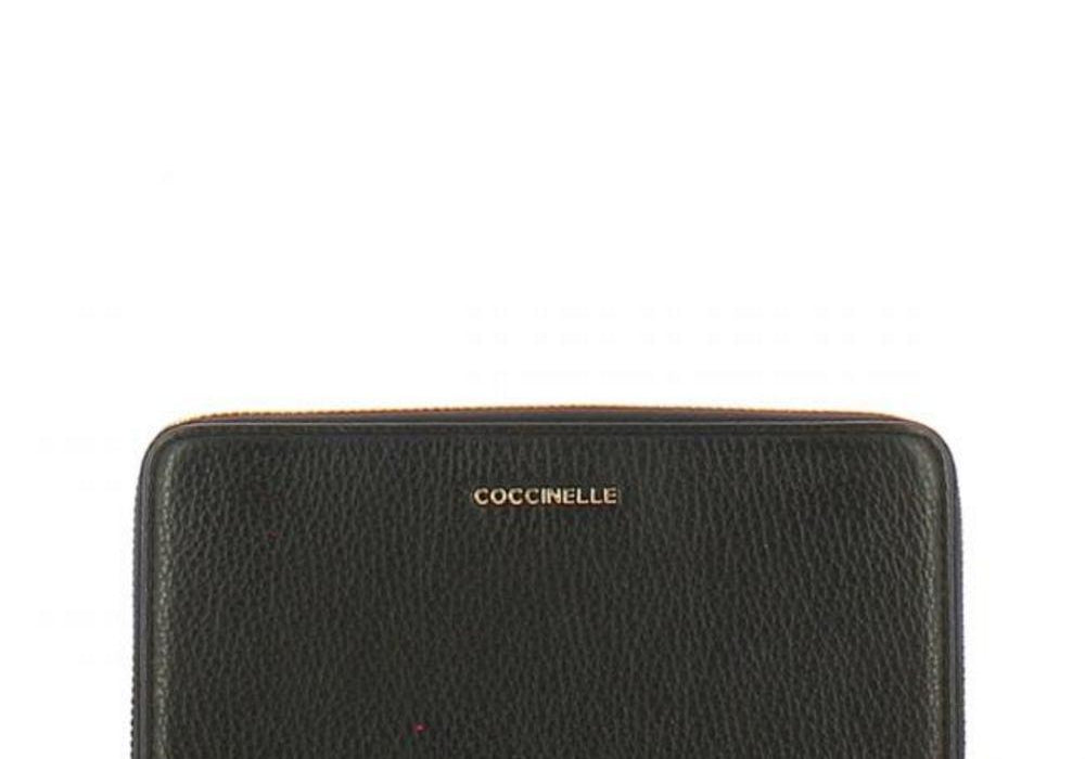 Portafoglio Metallic Soft Zip Around Black<BR/> 