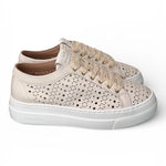 Sneaker donna pelle forata bianca Stokton<BR/> 