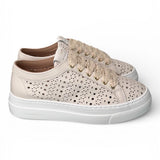 Sneaker donna pelle forata bianca Stokton<BR/> 