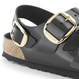 Sandalo Milano Big Buckle shine black Birkenstock 1024211 