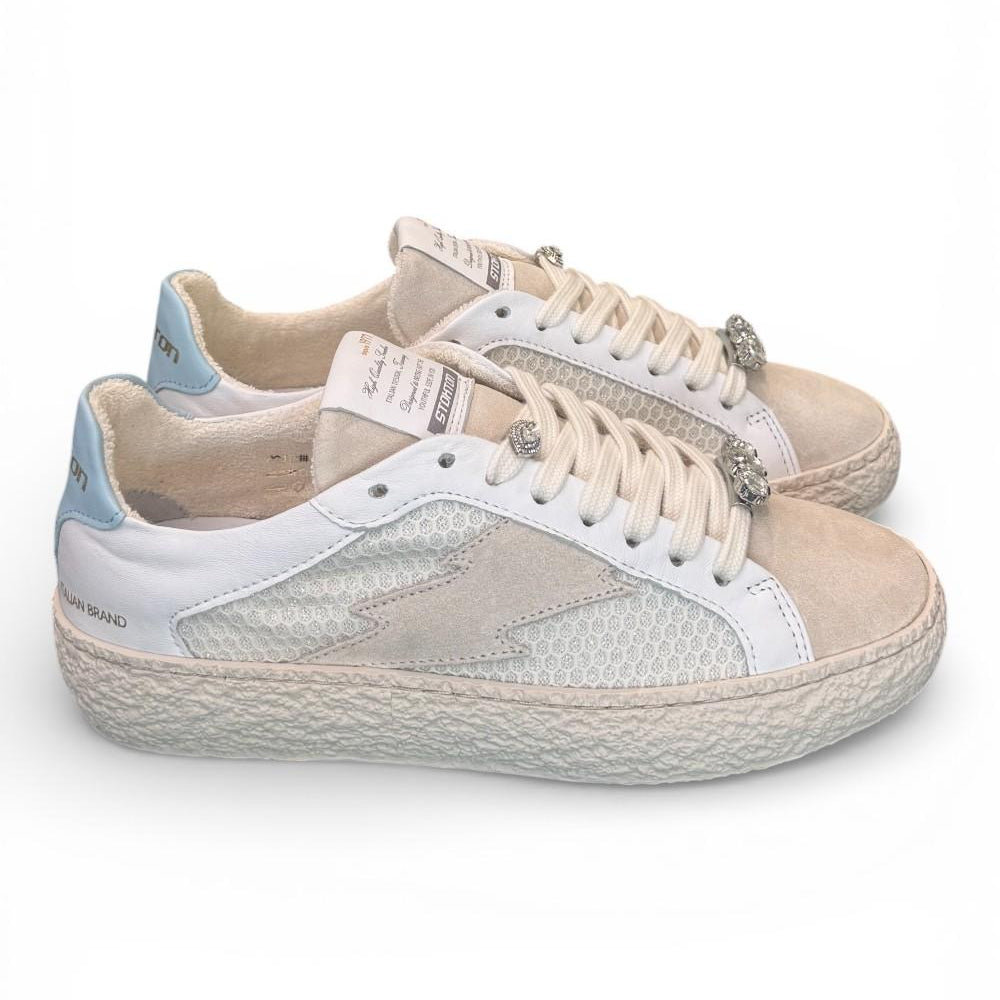 Sneaker donna crep beige celeste Stokton<BR/> 