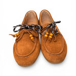 Scarpa barca suede cuoio Antica Bottega<BR/> 