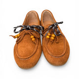 Scarpa barca suede cuoio Antica Bottega<BR/> 