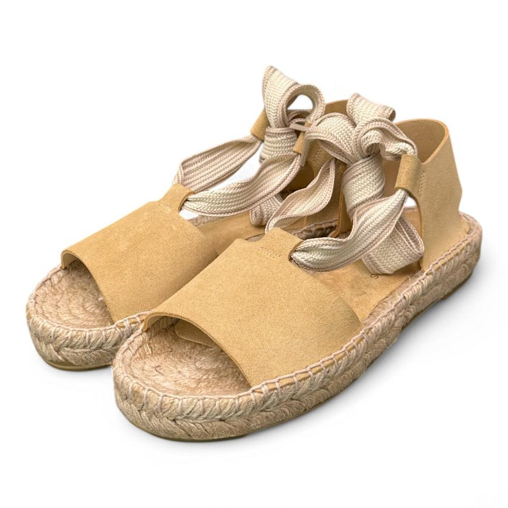 Sandalo con fascia in suede sand Palomitas<BR/> 