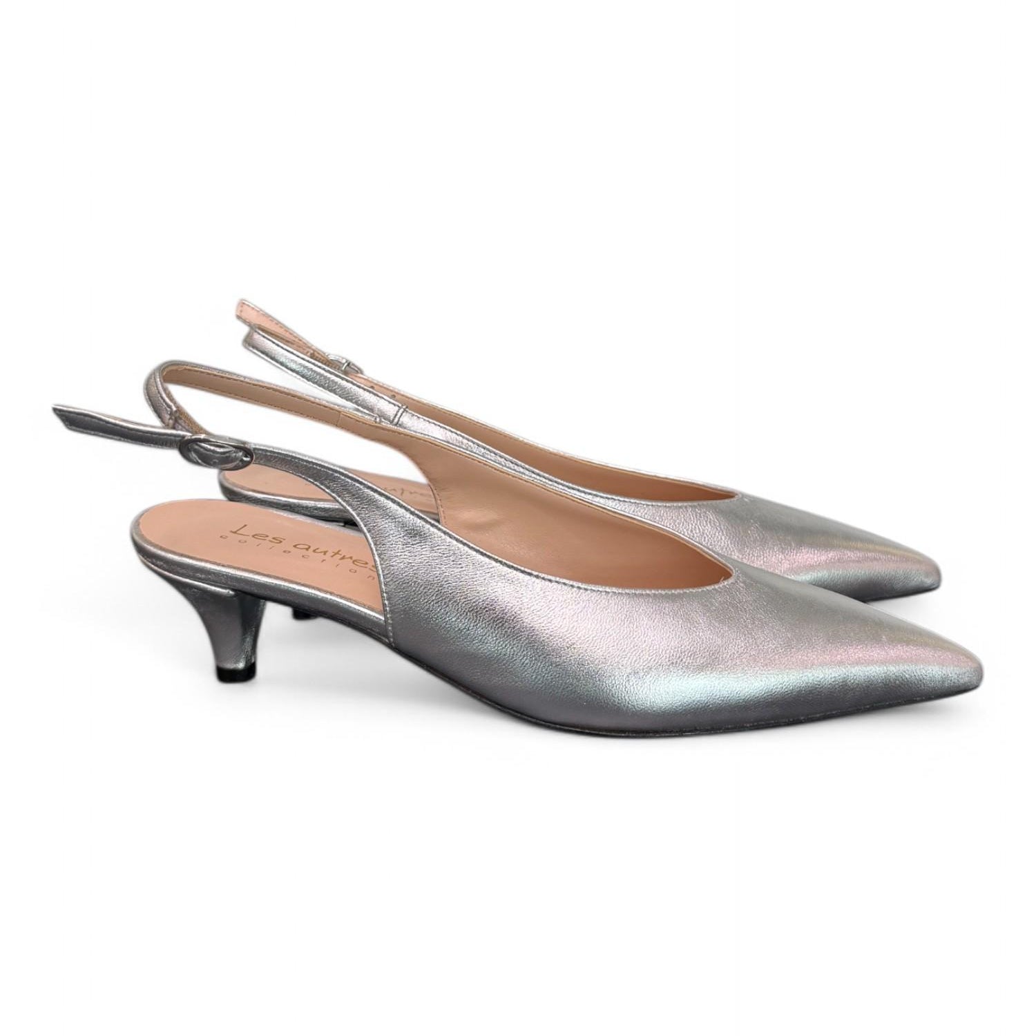 Slingback scollo V argento T40 Les Autres<BR/> 