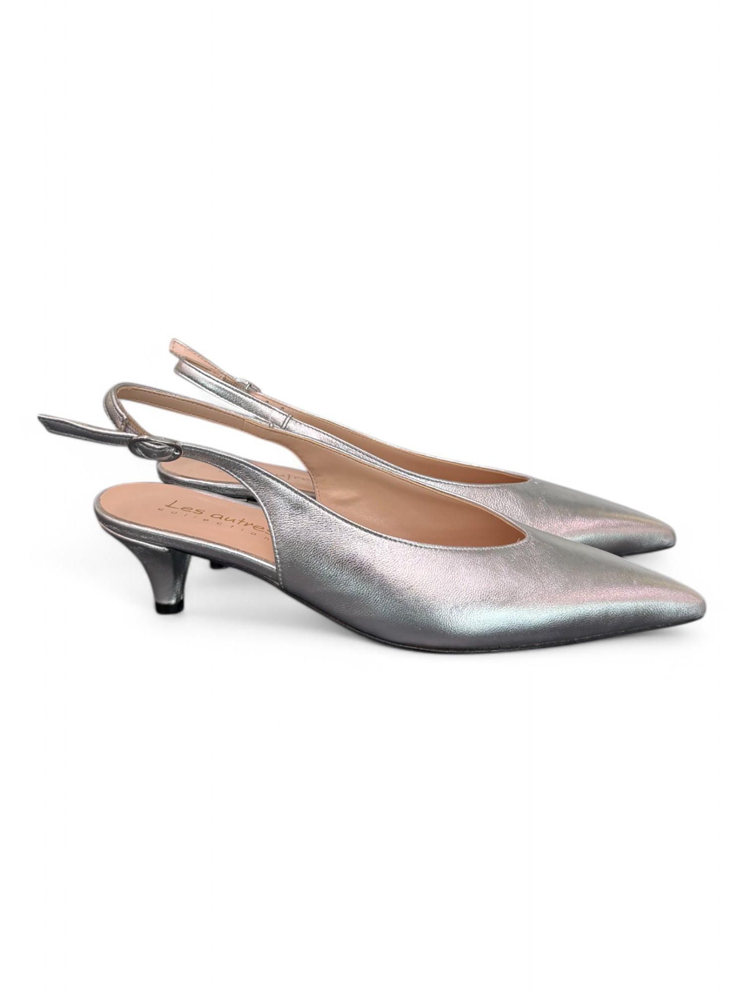 Slingback scollo V argento T40 Les Autres<BR/> 