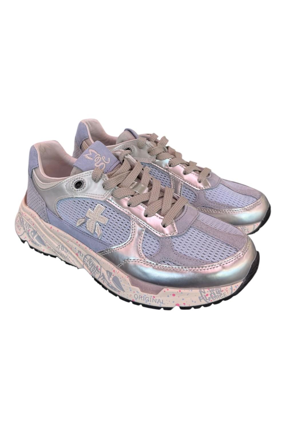 Sneaker donna Mased 8206 Premiata forata celeste argento 