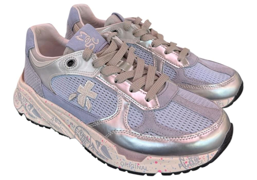 Sneaker donna Mased 8206 Premiata forata celeste argento 