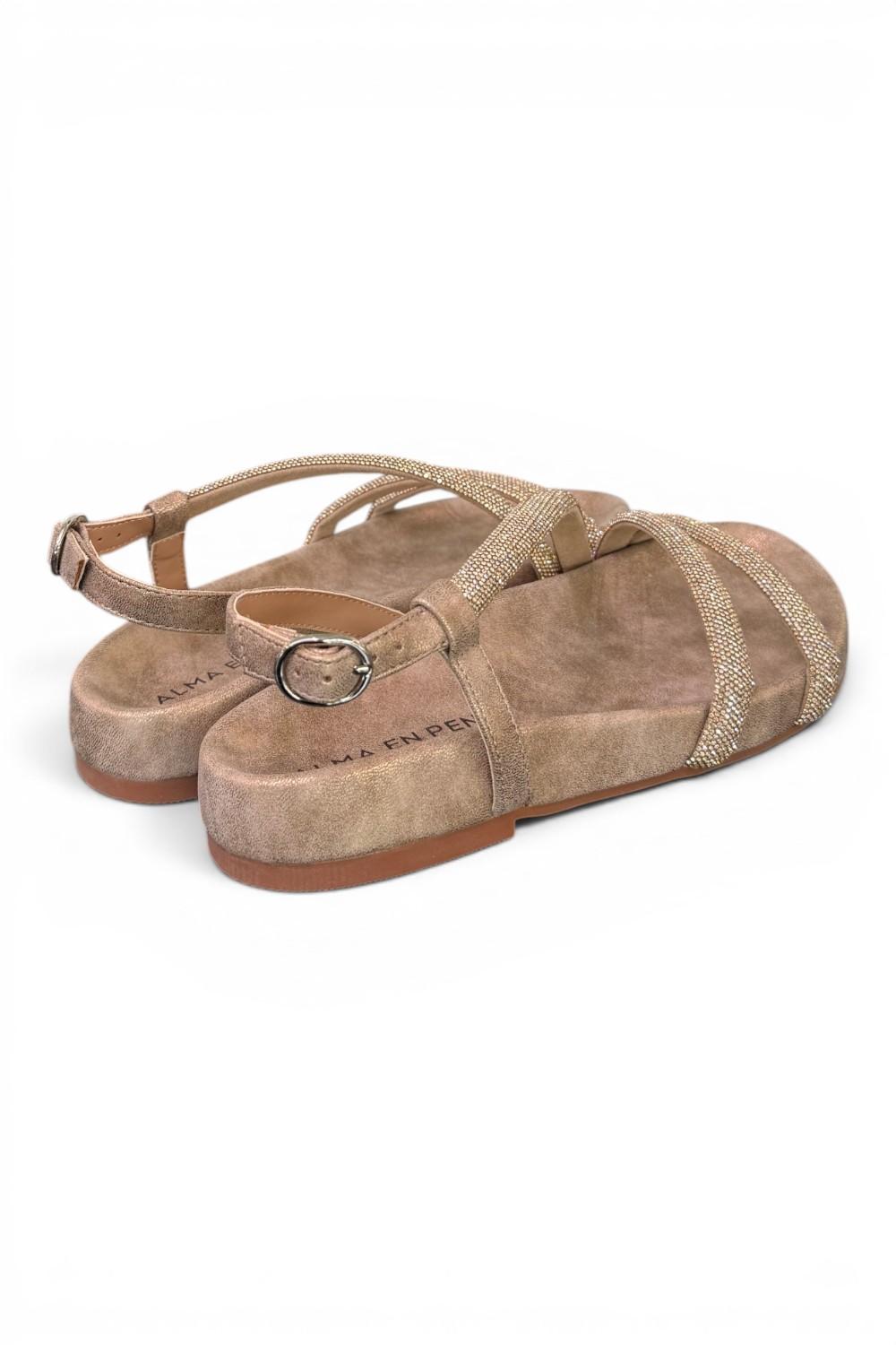 Sandalo strass bronzo Alma en Pena<BR/> 