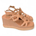 Sandalo cerchi pelle naturale zeppa 90 Bruno Premi<BR/> 