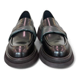 Scarpa mocassino spazzolato nero verde Bruno Premi 