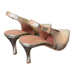Slingback pelle platino Ranye T70<BR/> 