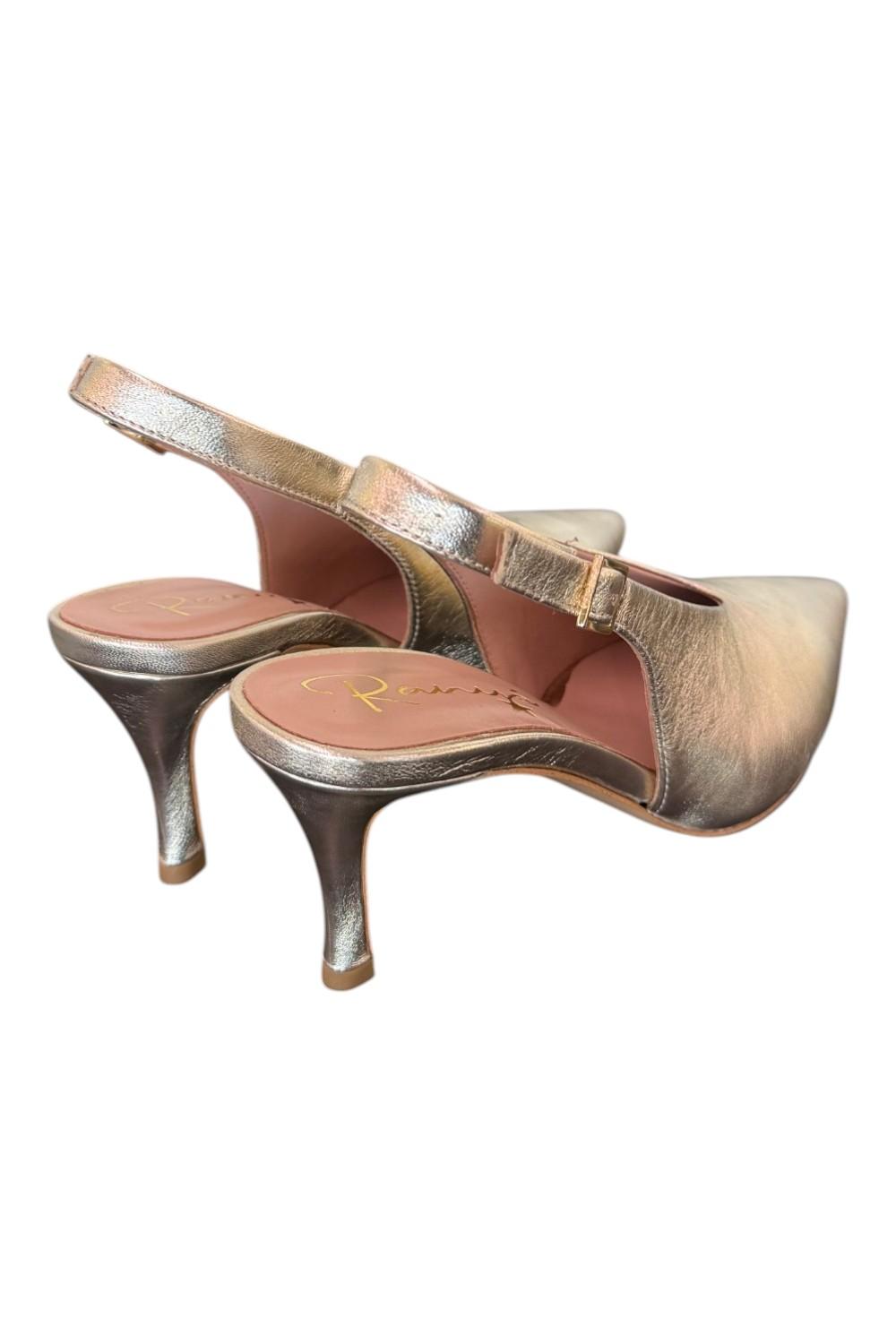 Slingback pelle platino Ranye T70<BR/> 