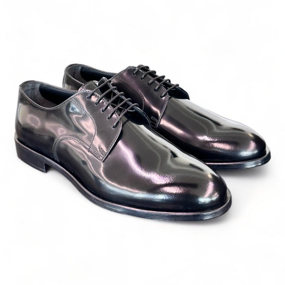 Scarpa allacciata liscia nera cerimonia Franco Fedele 