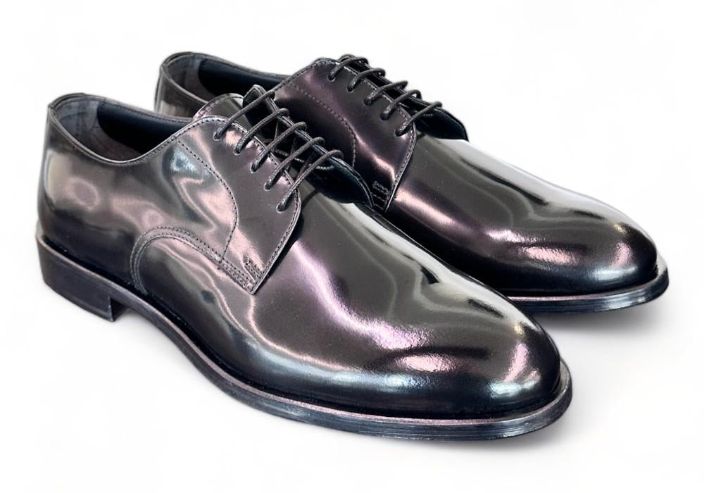 Scarpa allacciata liscia nera cerimonia Franco Fedele 