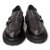Mocassino donna pelle nera Janet 