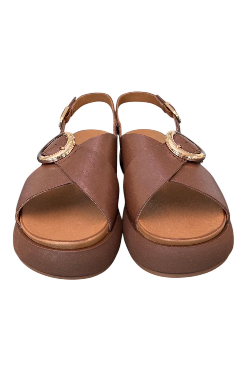 Sandalo incrocio cioccolato Z40 Inuovo<BR/> 