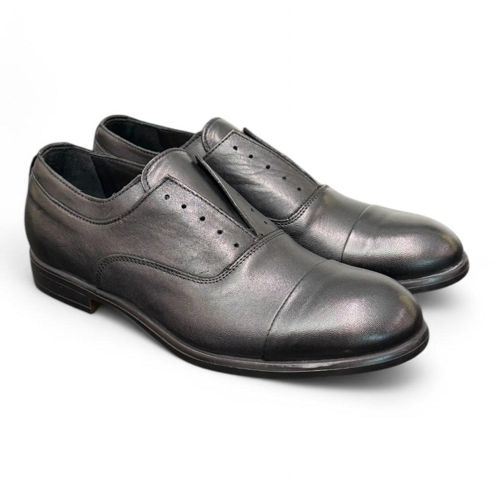 Scarpa uomo no-lace nera F.lli Rennella puntale 