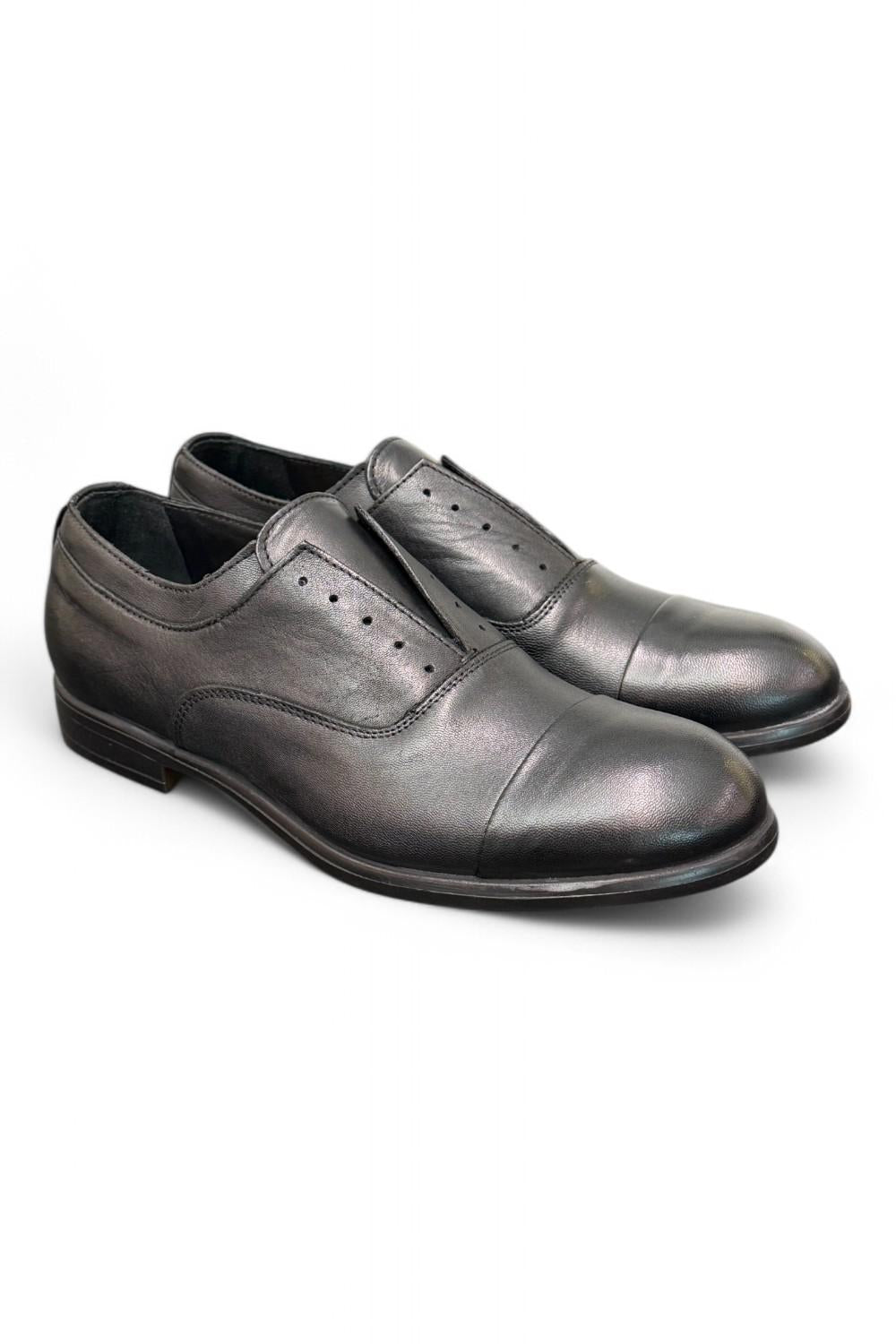 Scarpa uomo no-lace nera F.lli Rennella puntale 