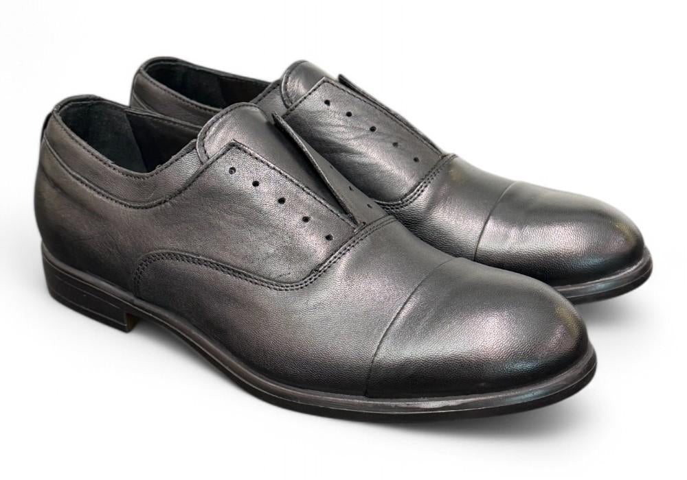 Scarpa uomo no-lace nera F.lli Rennella puntale 
