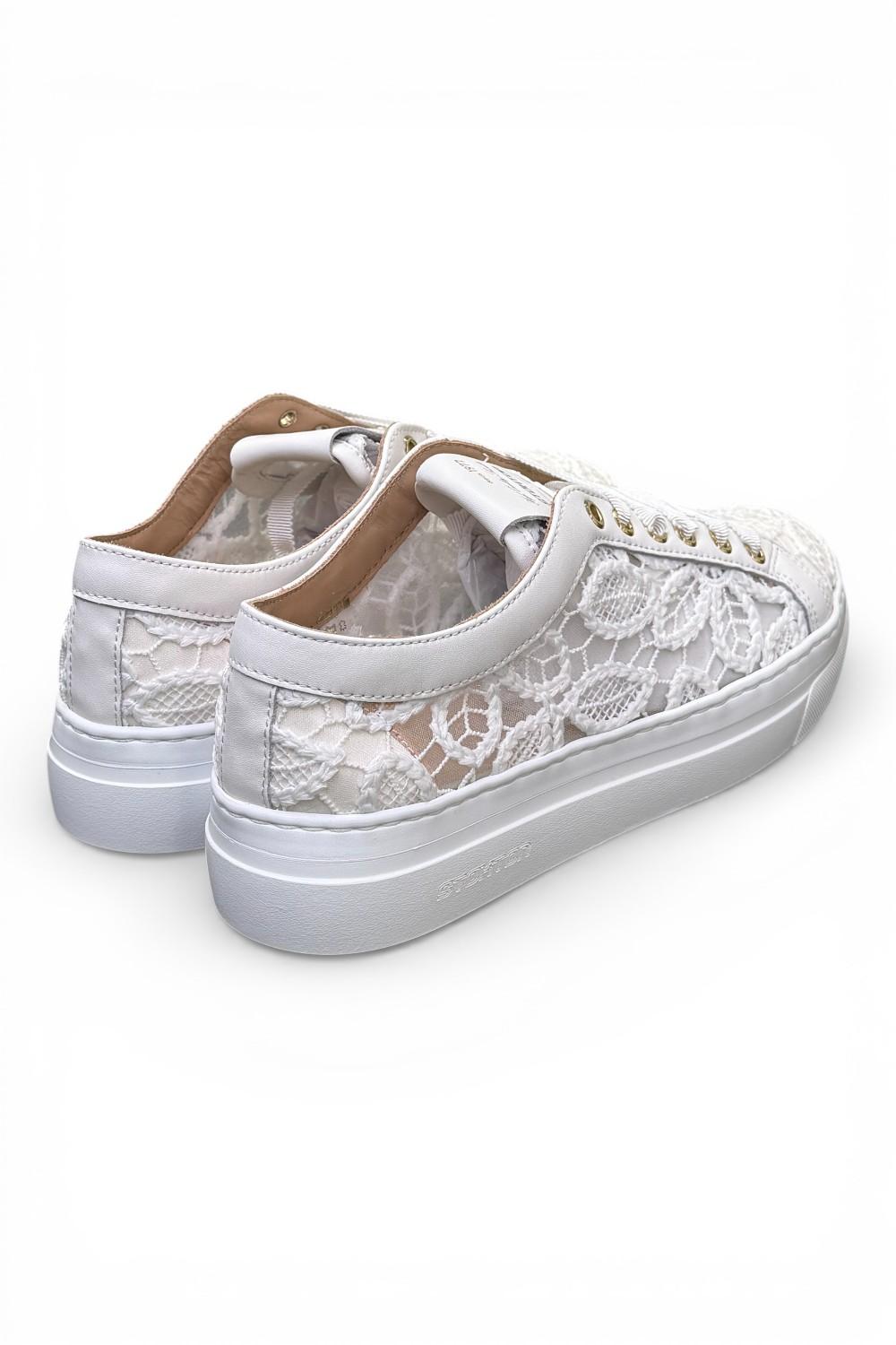 Sneaker donna pizzo bianco Stokton<BR/> 