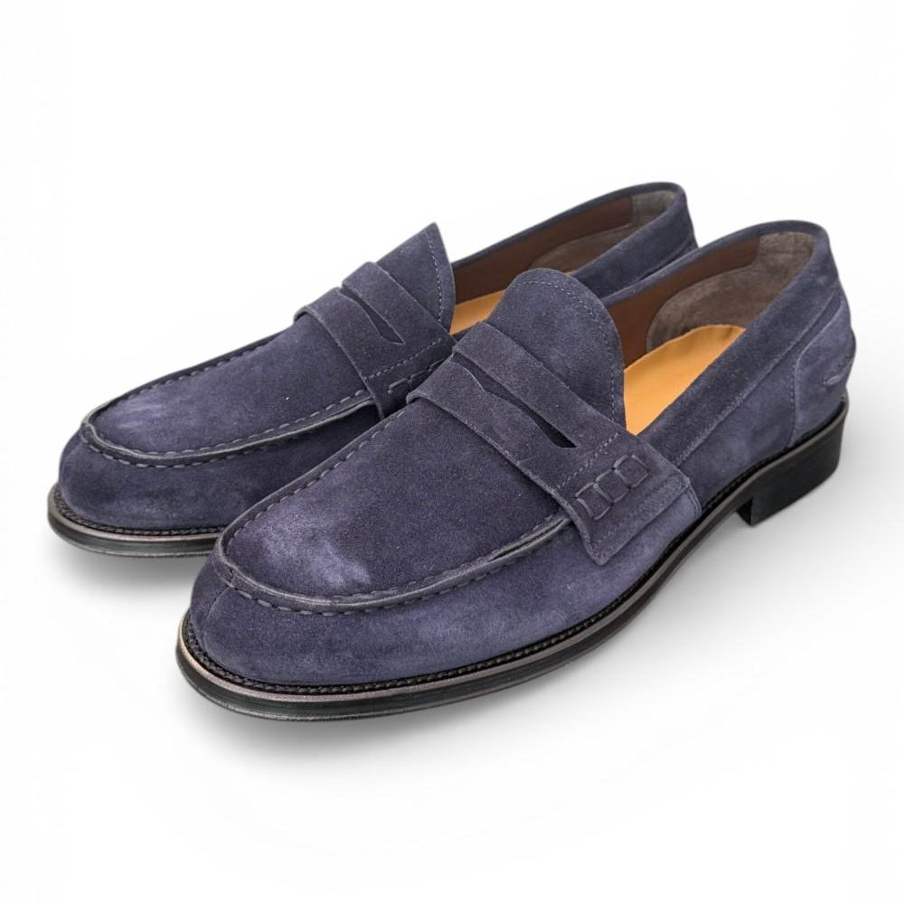 Mocassino camoscio blu Franco Fedele 