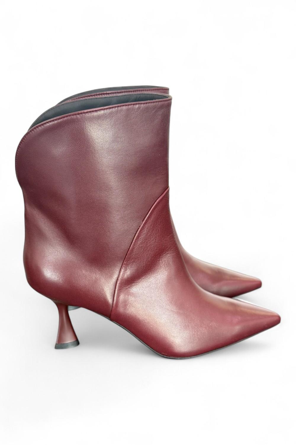 Stivaletto pelle bordeaux Isabelle Paris<BR/> 